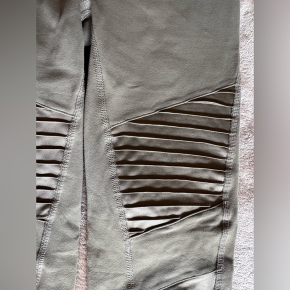 Alo Khaki Green High Waisted Moto Leggings - Picture 4 of 6